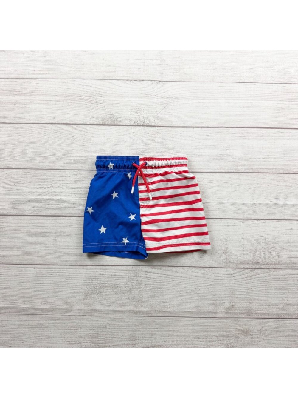 Cat & Jack Toddler Swim Trunks American Flag Print Mesh Lining 12-18 Months